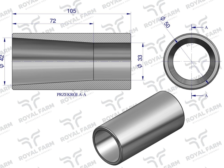 Tuleja zęba ładowacza ECO do zęba 1200 Tur Royal Farm 5