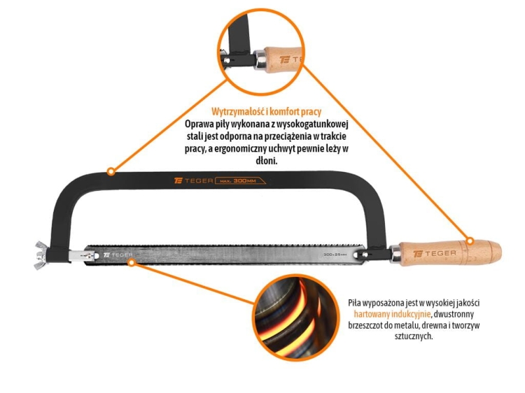 Piła ręczna do metalu 300 mm Teger 3