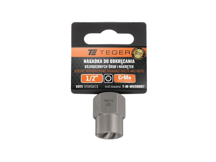 Nasadka do odkręcania uszkodzonych śrub i nakrętek 1/2" - kute stal Cr-Mo Teger 2