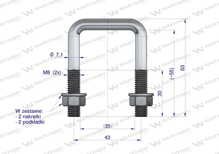 Jarzmo Cybant M8 35x55 Waryński 3