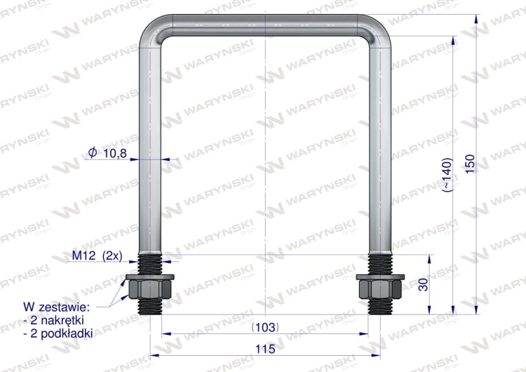 Jarzmo Cybant M12 103x140 1717000010/U Waryński 3
