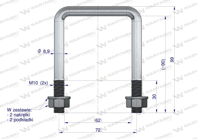 Jarzmo Cybant M10 62x90 Waryński 2