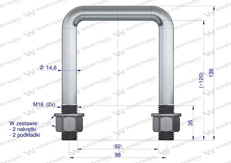 Jarzmo Cybant M16 82x120 Waryński 3
