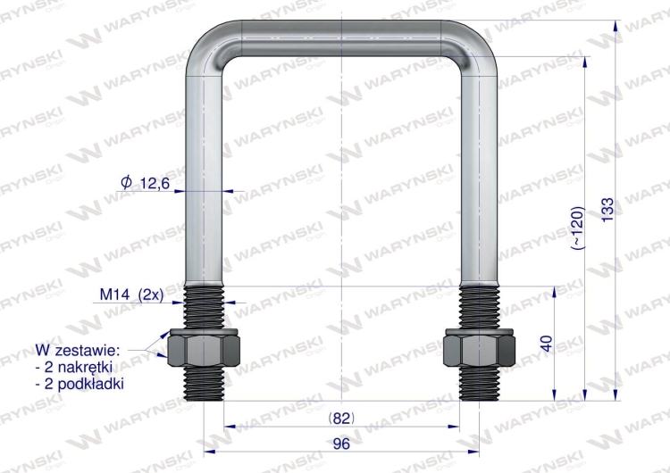 Jarzmo Cybant M14 82x120 Waryński 3