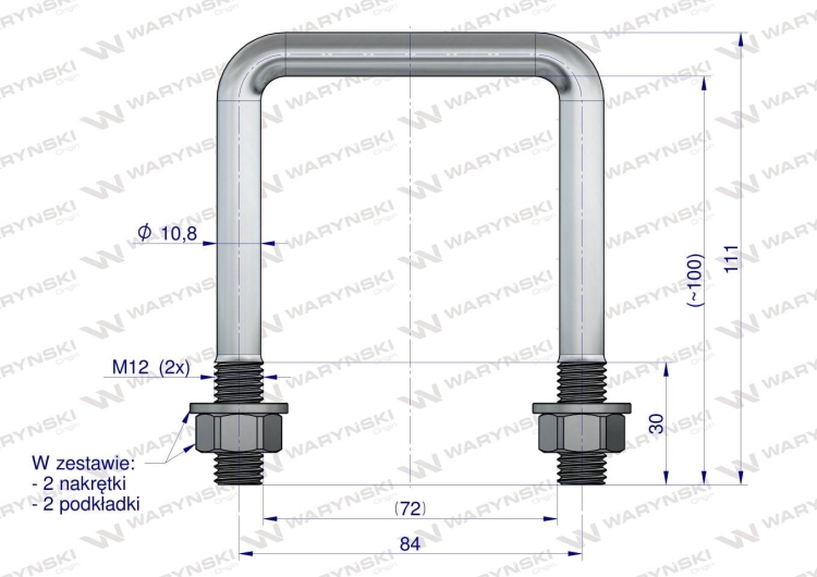 Jarzmo Cybant M12 72x100 Waryński 3