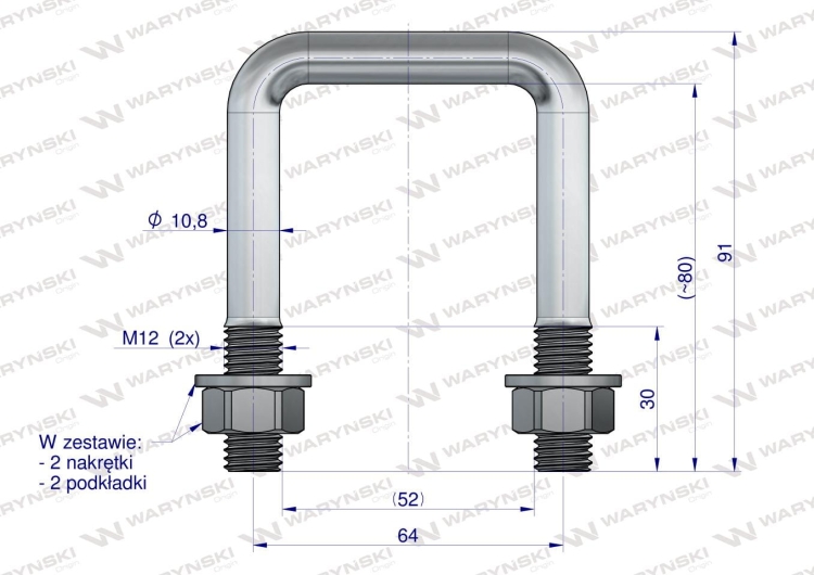 Jarzmo Cybant M12 52x80 Waryński 3