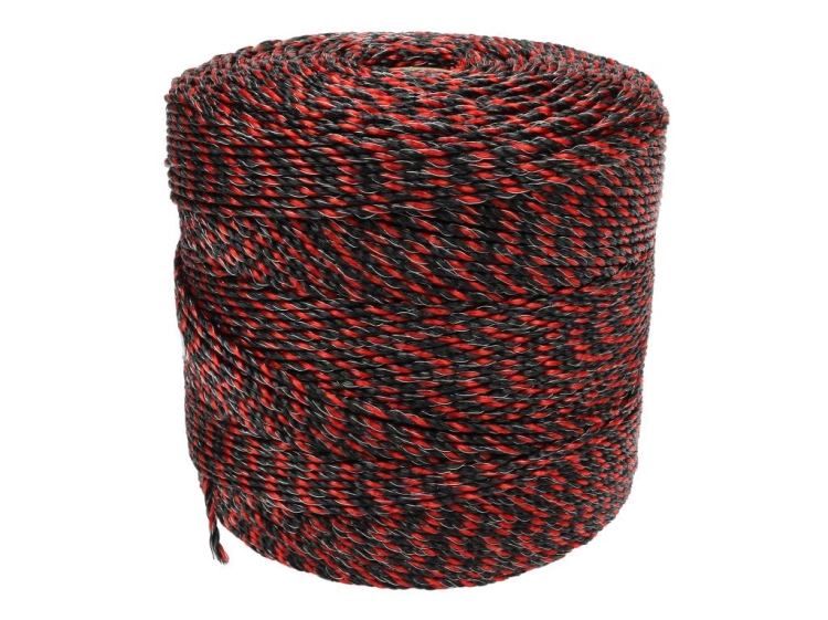 Plecionka do elektryzatora 3mm 3x0,20mm SS czarno-pomarańczowa 400m Royal Farm 2