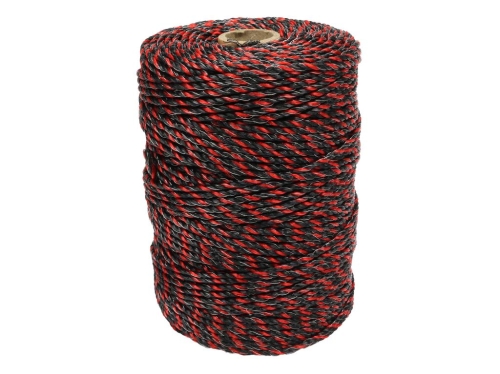 Plecionka do elektryzatora 3mm 3x0,20mm SS czarno-pomarańczowa 200m Royal Farm 2