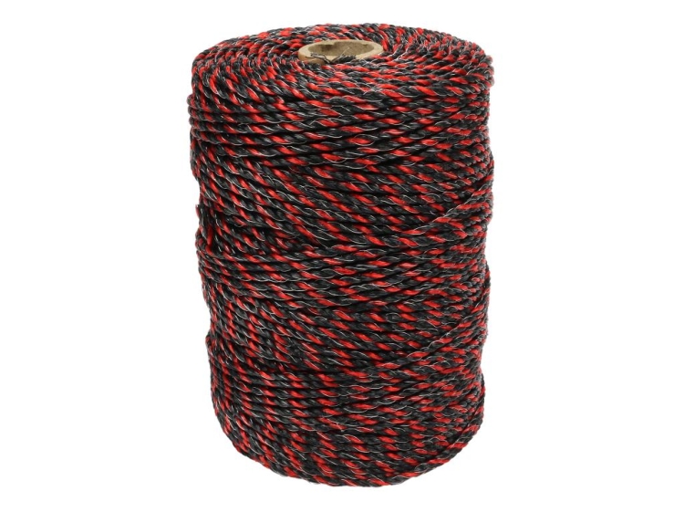 Plecionka do elektryzatora 3mm 3x0,20mm SS czarno-pomarańczowa 200m Royal Farm 2