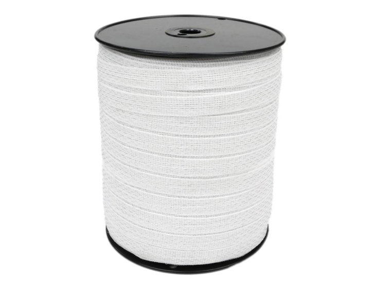 Taśma do pastucha elektryzatora 20 mm 2x0,25mm Cu 4x0,16mm SS biała 400m Royal Farm 2