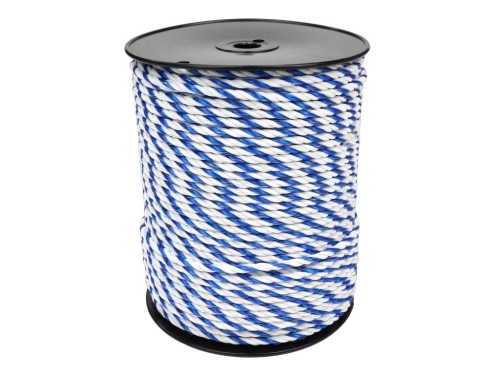 Plecionka do elektryzatora 6mm 4x0,25mm SS biało-niebieska 200m Royal Farm 2