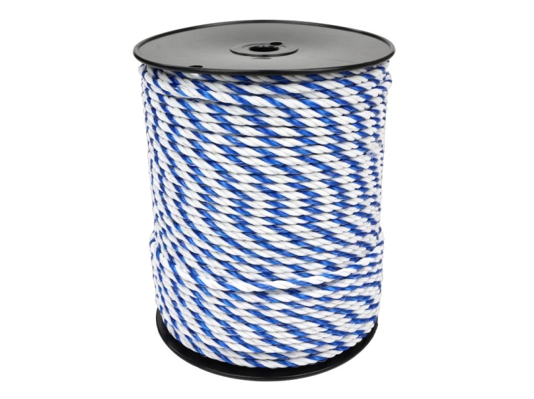 Plecionka do elektryzatora 6mm 4x0,25mm SS biało-niebieska 200m Royal Farm 2