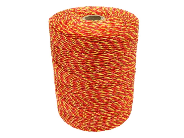 Plecionka do elektryzatora 2mm 3x0,16mm SS żółto-pomarańczowa 500m Royal Farm 2