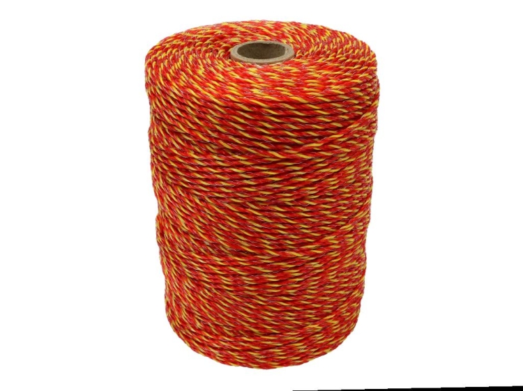 Plecionka do elektryzatora 2mm 3x0,16mm SS żółto-pomarańczowa 400m Royal Farm 2