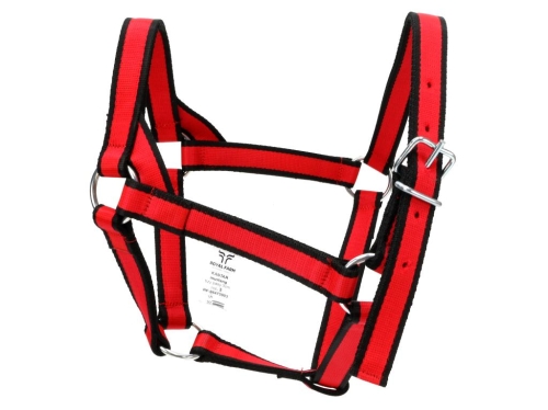 Kantar mustang trzy pasy 3cm mocny roz 4 czerwono-czarny Royal Farm