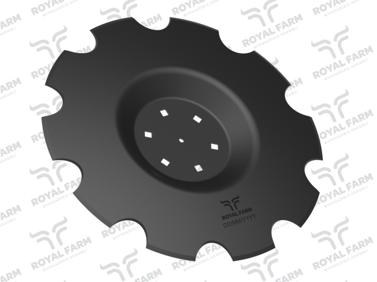 Talerz uzębiony Z-10 fi 510 mocowanie 6/120 grubość 3.5 mm przetłoczony stal borowa Royal Farm 2