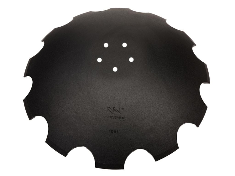 Talerz uzębiony Z-12 fi 610 mocowanie 5/98 grubość 5 mm stal borowa prosta piasta Waryński
