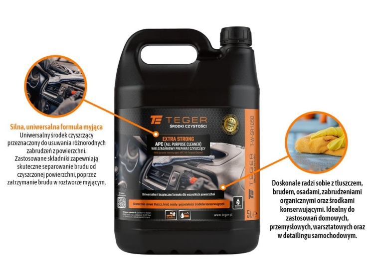Wielozadaniowy preparat czyszczący APC (All Purpose Cleaner) EXTRA STRONG koncentrat 5l Teger 2