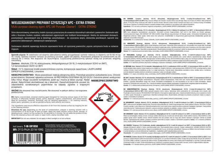 Wielozadaniowy preparat czyszczący APC (All Purpose Cleaner) EXTRA STRONG koncentrat 5l Teger 3
