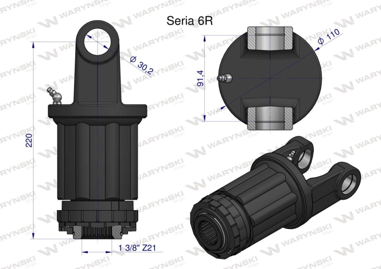 Sprzęgło zapadkowe wału 1200Nm Seria 6R 1 3/8 - Z21 Waryński 3