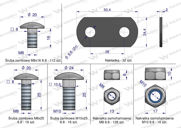 Zestaw noży pił KEMPER M6008 360 (plus) CA785534 Waryński 12