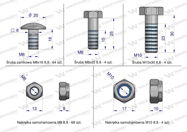 Zestaw noży pił KEMPER M3000 C300 LCA78864 Waryński 9