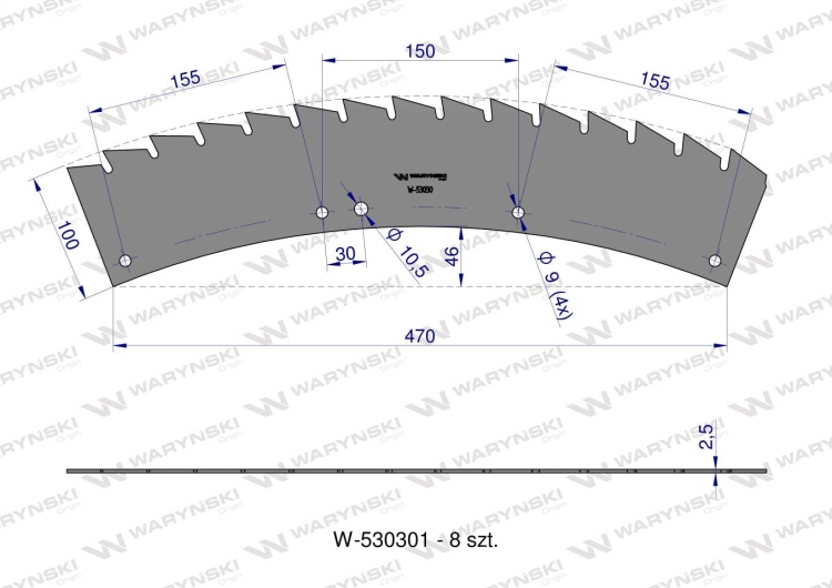 Zestaw noży pił KEMPER M3000 C300 LCA78864 Waryński 5