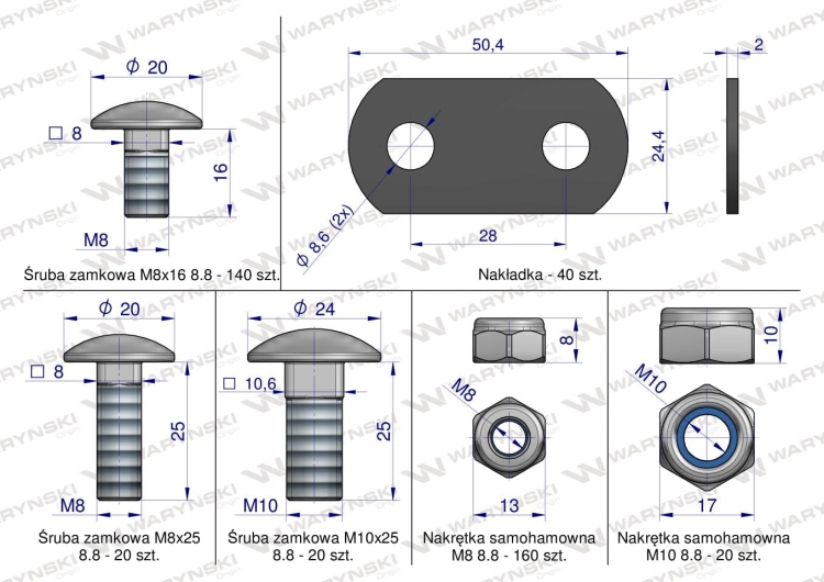 Zestaw noży pił KEMPER 375 LCA790405 Waryński 11