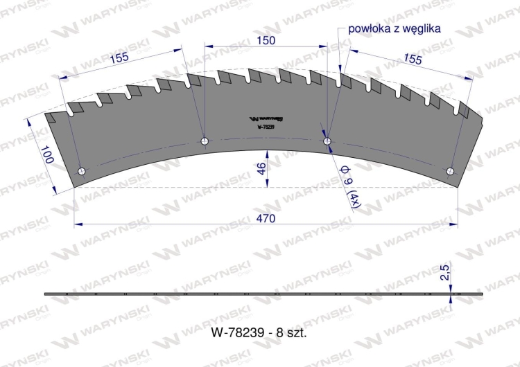 Zestaw noży pił KEMPER 460 (plus) LCA460P Waryński 5