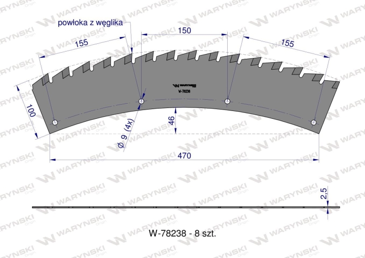 Zestaw noży pił KEMPER 460 (plus) LCA460P Waryński 6