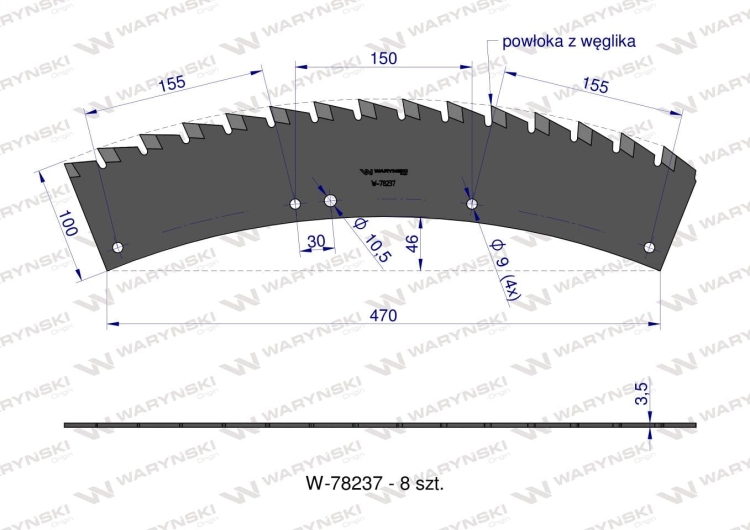 Zestaw noży pił KEMPER 460 (plus) LCA460P Waryński 7
