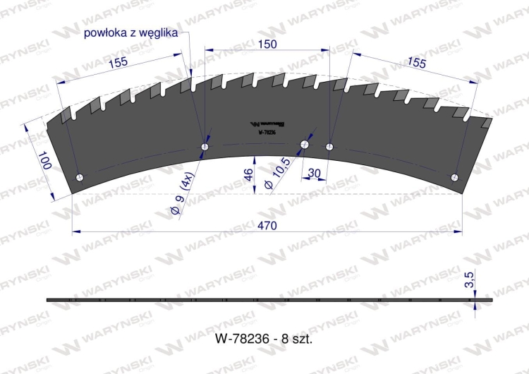 Zestaw noży pił KEMPER 460 (plus) LCA460P Waryński 8