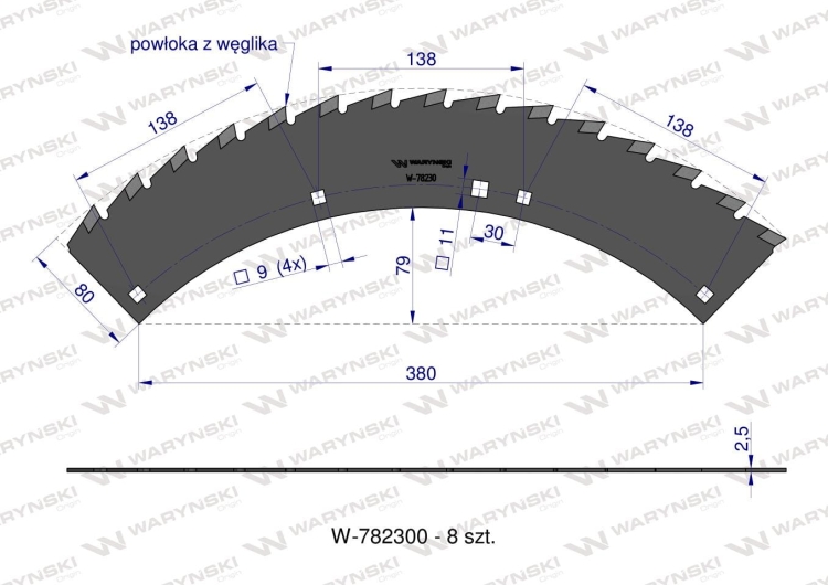 Zestaw noży PIŁ KEMPER LCA790404 M6008 360 (plus) Waryński 8