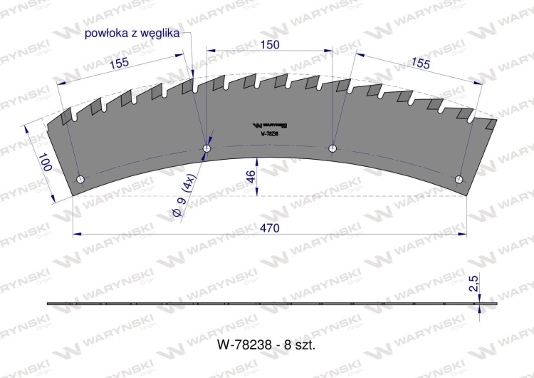 Zestaw noży PIŁ KEMPER 475 (plus) LCA475P Waryński 10
