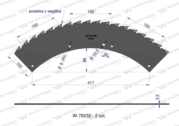 Zestaw noży PIŁ KEMPER 4500 445 LCA79039 Waryński 4