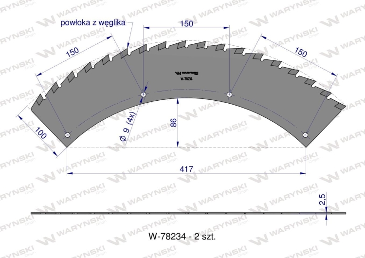 Zestaw noży PIŁ KEMPER 4500 445 LCA79039 Waryński 6
