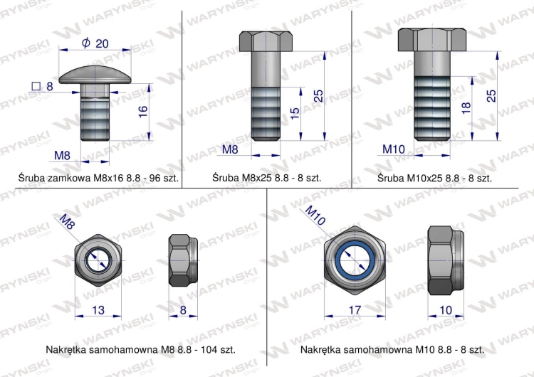 Zestaw noży PIŁ KEMPER M4500 445 Waryński 11