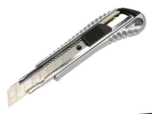 Nożyki łamane 18mm w aluminiowej obudowie w kartoniku ekspozycyjnym Teger (zestaw 24 sztuk) 2