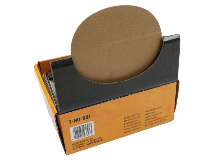 Nożyki łamane 18mm w aluminiowej obudowie w kartoniku ekspozycyjnym Teger (zestaw 24 sztuk) 3