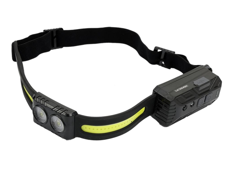 Latarka czołówka paskowa SOFT LED COB z aktywacją gestem i podwójnym spotem 500lm 2000mAh USB Teger 2