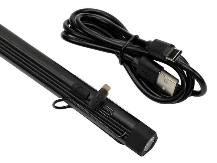 Latarka LED COB pen aluminiowa 400lm akumulator 750mAh ładowana USB Teger 6