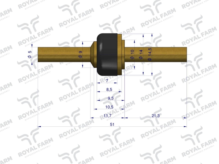 Czop zaworu poidła RF-20908101 RF-20908106 ROYAL FARM 2