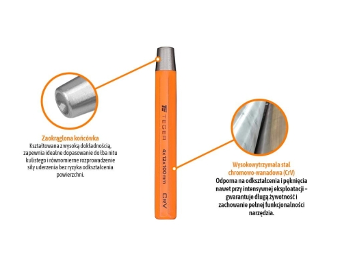 Zakuwacz do nitów kulistych 4x12x100mm TEGER 2