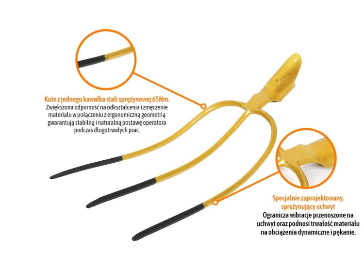 Widły gospodarcze 3-zębne nieoprawne kute Teger 2
