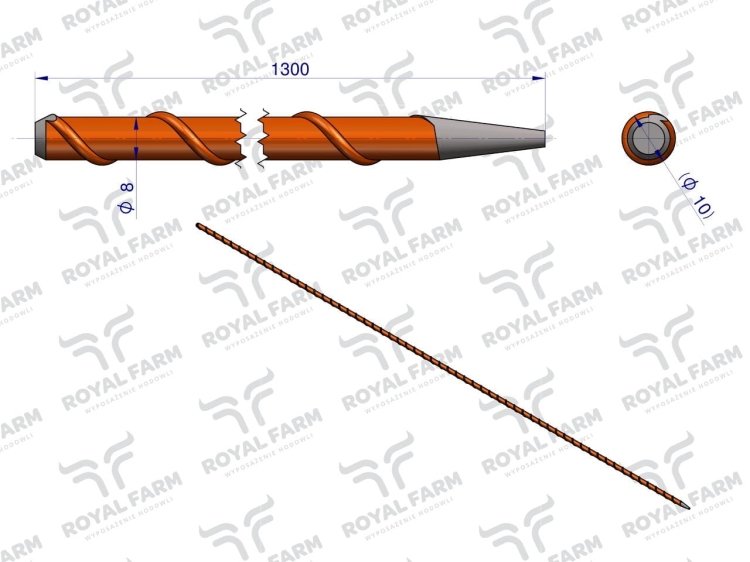 Palik Słupek z włókna szklanego 8mm L-1300 ROYAL FARM 3