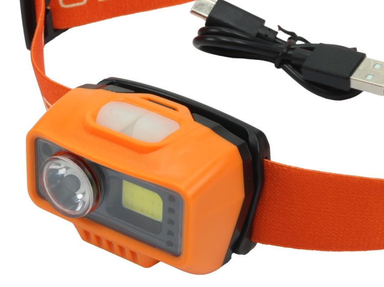 Latarka czołówka LED COB 500 Lm uruchamiana gestem 1400 mAh USB Teger 2