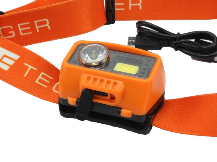 Latarka czołówka LED COB 500 Lm uruchamiana gestem 1400 mAh USB Teger 3