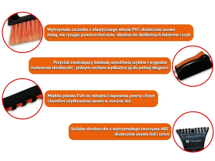 Skrobaczka do szyb teleskopowa 78-100cm TEGER 3