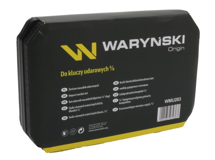 Zestaw nasadek udarowych 3/8 cala przedłużanych z utwardzanej stali stopowej CrMo 12 el. Waryński 3