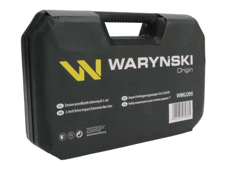 Przedłużki do nasadek udarowych 1 cal zestaw 3 el. 150 250 i 350 mm z utwardzanej stali stopowej CrMo Waryński 3